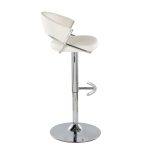 Jie Chrome and White Contemporary Swivel Barstools (Set of 2) 18 Jie Chrome and White Contemporary Swivel Barstools (Set of 2)