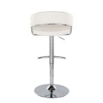 Jie Chrome and White Contemporary Swivel Barstools (Set of 2) 20 Jie Chrome and White Contemporary Swivel Barstools (Set of 2)