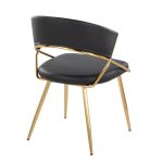 Jie Glam Black Faux Leather Contemporary Dining Chairs Gold (Set of 2)