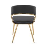 Jie Glam Black Faux Leather Contemporary Dining Chairs Gold (Set of 2)