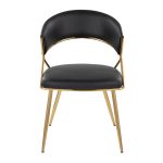 Jie Glam Black Faux Leather Contemporary Dining Chairs Gold (Set of 2)