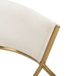 Jie Glam Cream Velvet Gold Contemporary Dining Chairs (Set of 2)