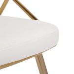 Jie Glam Cream Velvet Gold Contemporary Dining Chairs (Set of 2)