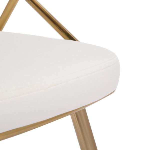 Jie Glam Cream Velvet Gold Contemporary Dining Chairs Set of 2 12