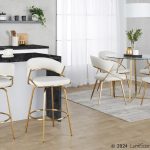 Jie Glam Cream Velvet Gold Contemporary Dining Chairs (Set of 2)