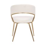 Jie Glam Cream Velvet Gold Contemporary Dining Chairs (Set of 2)