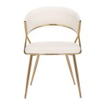 Jie Glam Cream Velvet Gold Contemporary Dining Chairs (Set of 2)
