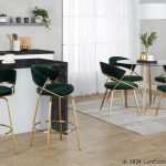 Jie Glam Green Velvet Gold Counter Stools (Set of 2) 19 Jie Glam Green Velvet Gold Counter Stools (Set of 2)
