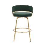 Jie Glam Green Velvet Gold Counter Stools (Set of 2) 29 Jie Glam Green Velvet Gold Counter Stools (Set of 2)