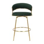 Jie Glam Green Velvet Gold Counter Stools (Set of 2) 30 Jie Glam Green Velvet Gold Counter Stools (Set of 2)
