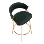 Jie Glam Green Velvet Gold Counter Stools (Set of 2) 31 Jie Glam Green Velvet Gold Counter Stools (Set of 2)
