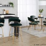 Jie Glam Green Velvet Gold Counter Stools (Set of 2) 18 Jie Glam Green Velvet Gold Counter Stools (Set of 2)