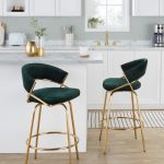 Jie Glam Green Velvet Gold Counter Stools (Set of 2) 20 Jie Glam Green Velvet Gold Counter Stools (Set of 2)