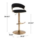 Jie Gold Cream Velvet Swivel Contemporary Barstool (Set of 2)