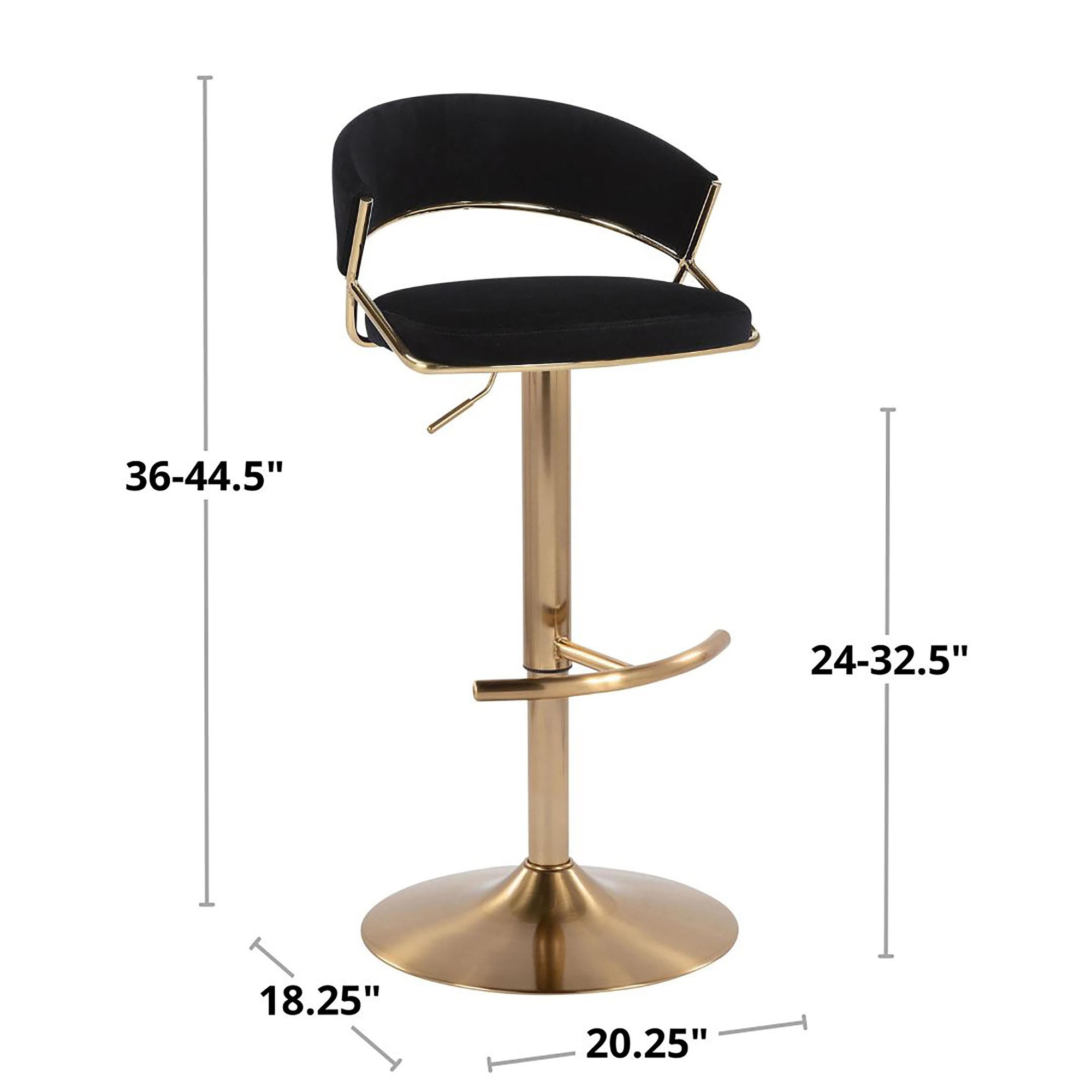 Jie Gold Cream Velvet Swivel Contemporary Barstool (Set of 2) 11 Jie Gold Cream Velvet Swivel Contemporary Barstool (Set of 2) - Image 11