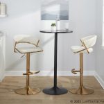 Jie Gold Cream Velvet Swivel Contemporary Barstool (Set of 2)