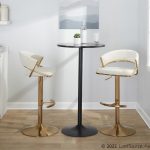Jie Gold Cream Velvet Swivel Contemporary Barstool (Set of 2)