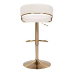 Jie Gold Cream Velvet Swivel Contemporary Barstool (Set of 2)