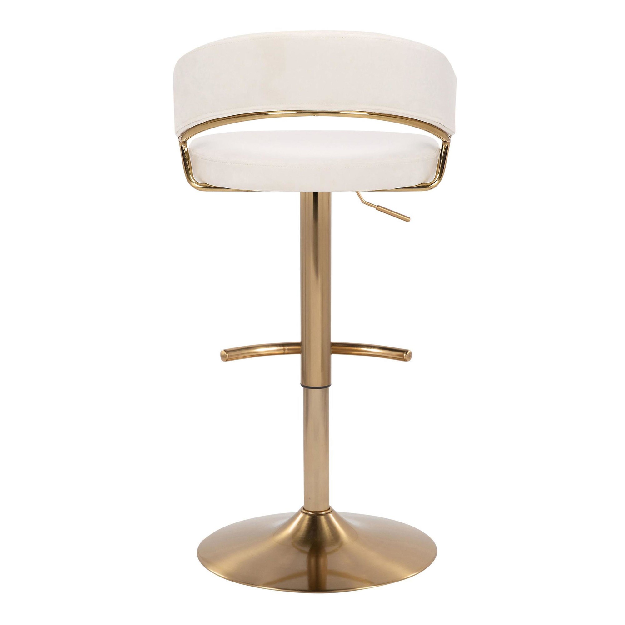 Jie Gold Cream Velvet Swivel Contemporary Barstool (Set of 2) 9 Jie Gold Cream Velvet Swivel Contemporary Barstool (Set of 2) - Image 9