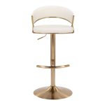 Jie Gold Cream Velvet Swivel Contemporary Barstool (Set of 2)