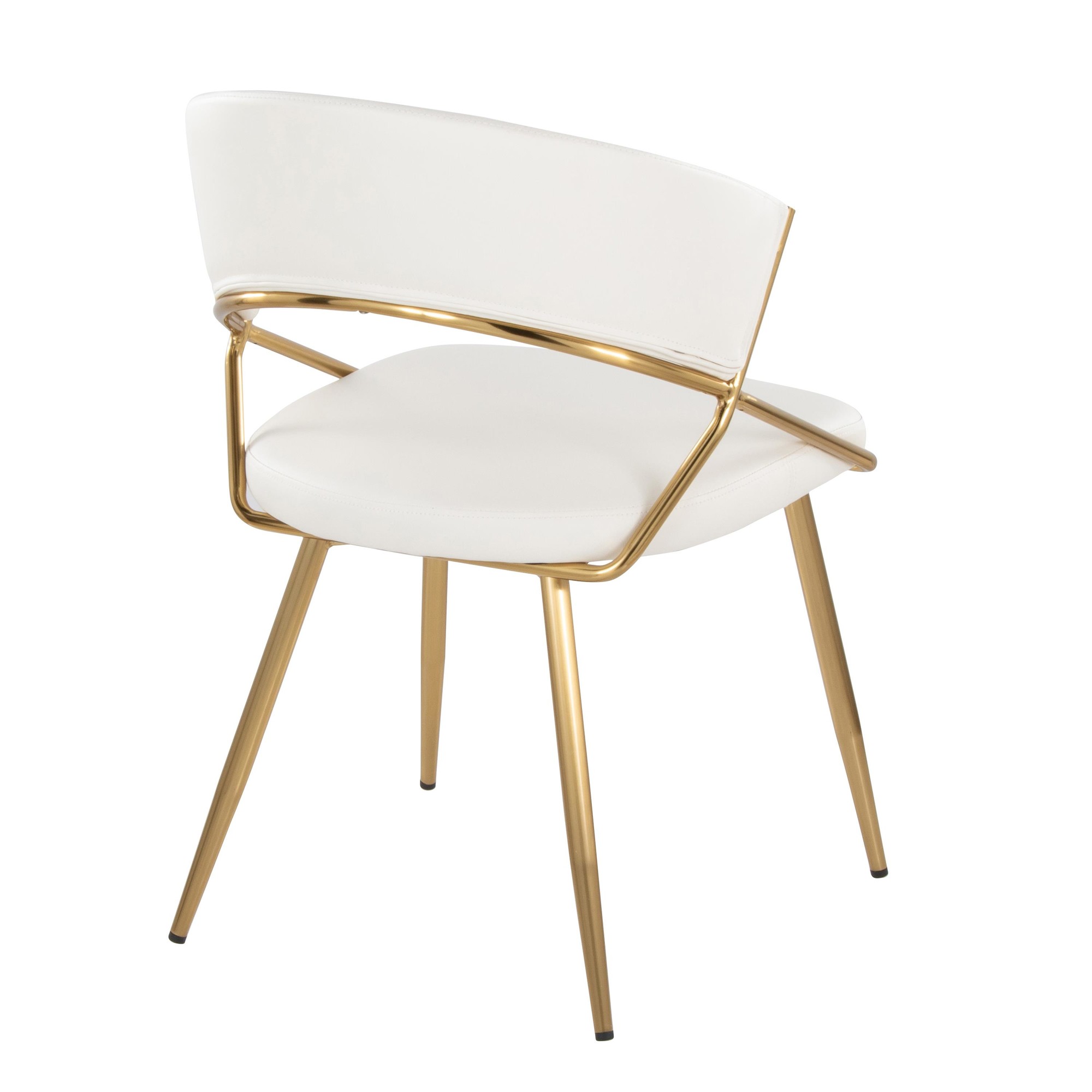 Jie Gold Faux Leather Contemporary Dining Chairs (Set of 2) 7 Jie Gold Faux Leather Contemporary Dining Chairs (Set of 2) - Image 7