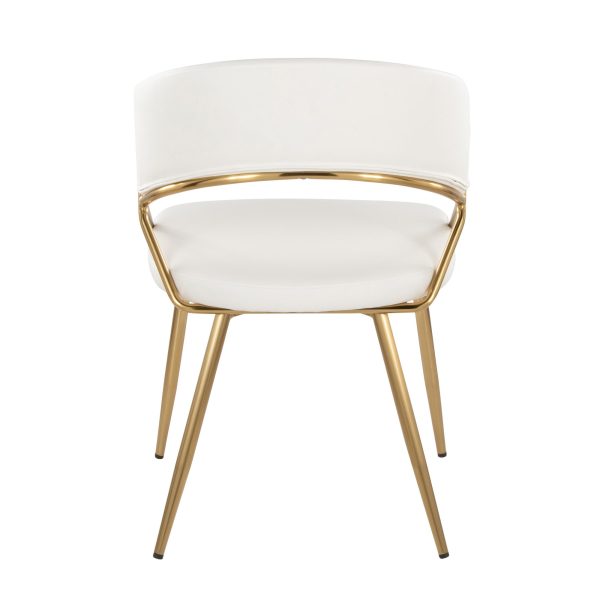 Jie Gold Faux Leather Contemporary Dining Chairs Set of 2 7