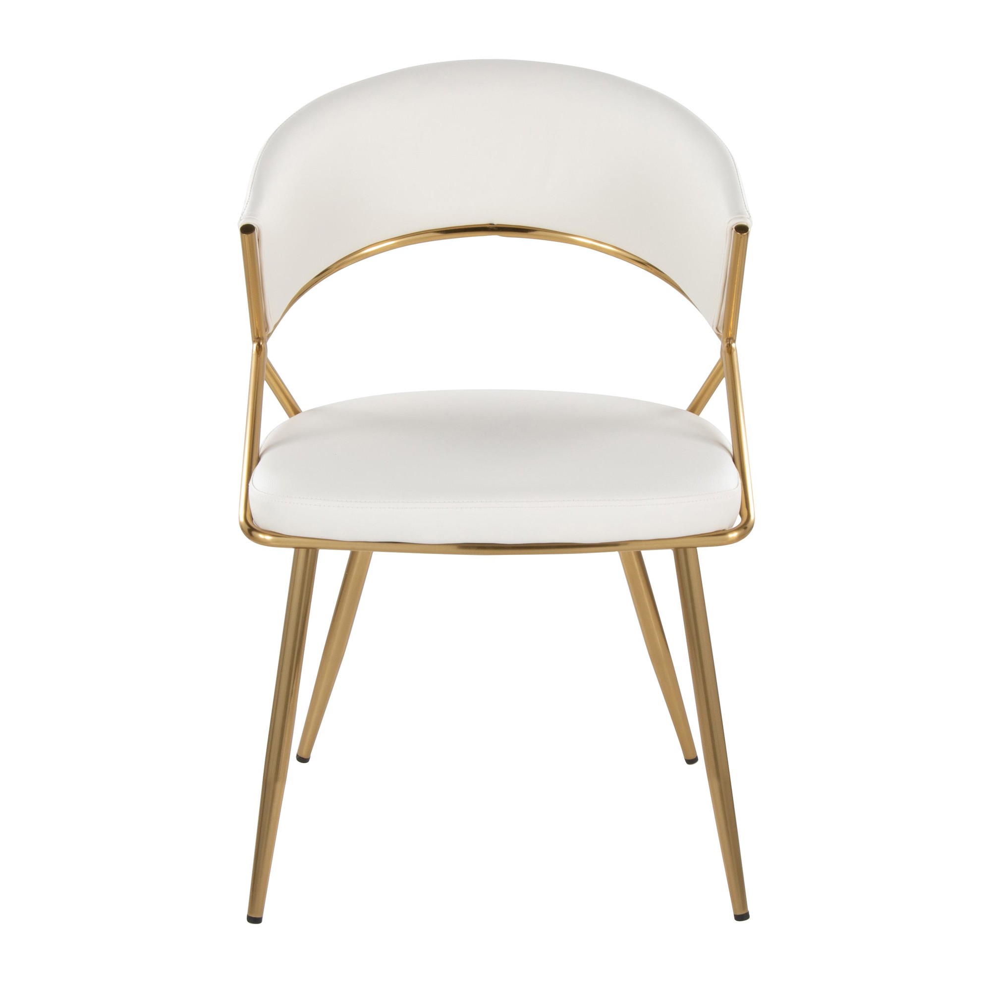 Jie Gold Faux Leather Contemporary Dining Chairs (Set of 2) 9 Jie Gold Faux Leather Contemporary Dining Chairs (Set of 2) - Image 9