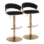 Jie Gold Metal Black Velvet Contemporary Swivel Barstool (Set of 2) 16 Jie Gold Metal Black Velvet Contemporary Swivel Barstool (Set of 2)