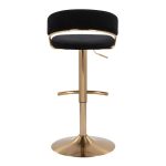 Jie Gold Metal Black Velvet Contemporary Swivel Barstool (Set of 2) 20 Jie Gold Metal Black Velvet Contemporary Swivel Barstool (Set of 2)