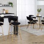 Jie Gold Metal Black Velvet Swivel Counter Stool (Set of 2) 20 Jie Gold Metal Black Velvet Swivel Counter Stool (Set of 2)