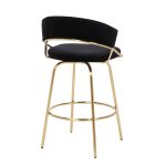 Jie Gold Metal Black Velvet Swivel Counter Stool (Set of 2) 29 Jie Gold Metal Black Velvet Swivel Counter Stool (Set of 2)