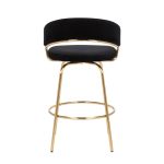 Jie Gold Metal Black Velvet Swivel Counter Stool (Set of 2) 30 Jie Gold Metal Black Velvet Swivel Counter Stool (Set of 2)