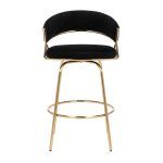 Jie Gold Metal Black Velvet Swivel Counter Stool (Set of 2) 31 Jie Gold Metal Black Velvet Swivel Counter Stool (Set of 2)