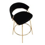 Jie Gold Metal Black Velvet Swivel Counter Stool (Set of 2) 32 Jie Gold Metal Black Velvet Swivel Counter Stool (Set of 2)