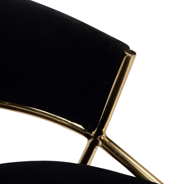 Jie Gold Metal Black Velvet Swivel Counter Stool Set of 2 14