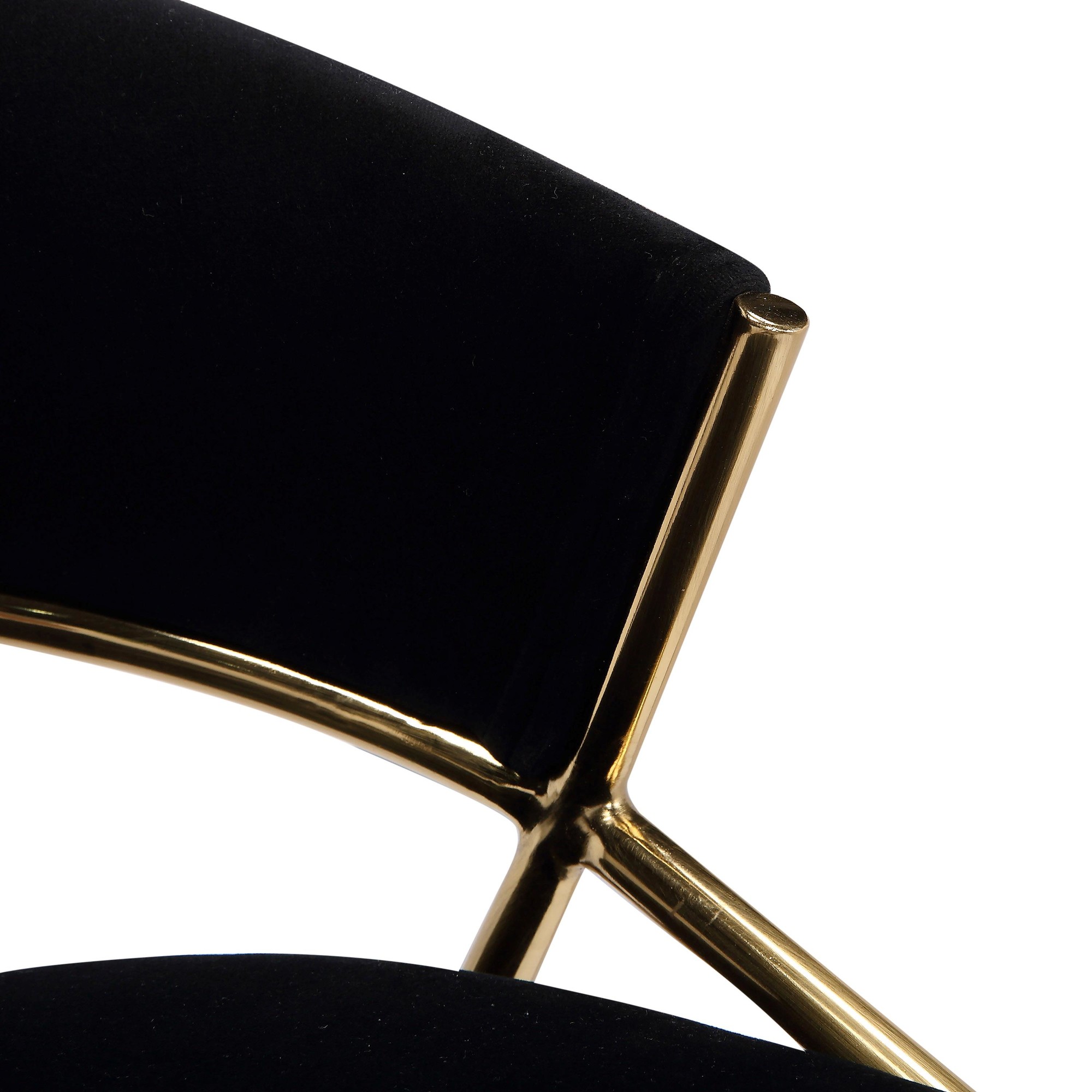 Jie Gold Metal Black Velvet Swivel Counter Stool (Set of 2) 15 Jie Gold Metal Black Velvet Swivel Counter Stool (Set of 2) - Image 15