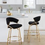 Jie Gold Metal Black Velvet Swivel Counter Stool (Set of 2) 21 Jie Gold Metal Black Velvet Swivel Counter Stool (Set of 2)