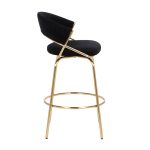 Jie Gold Metal Black Velvet Swivel Counter Stool (Set of 2) 28 Jie Gold Metal Black Velvet Swivel Counter Stool (Set of 2)