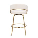 Jie Gold Metal Cream Velvet Swivel Counter Stool (Set of 2) 29 Jie Gold Metal Cream Velvet Swivel Counter Stool (Set of 2)
