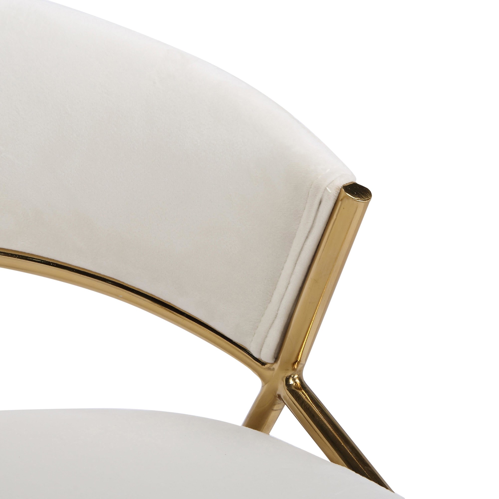 Jie Gold Metal Cream Velvet Swivel Counter Stool (Set of 2) 15 Jie Gold Metal Cream Velvet Swivel Counter Stool (Set of 2) - Image 15