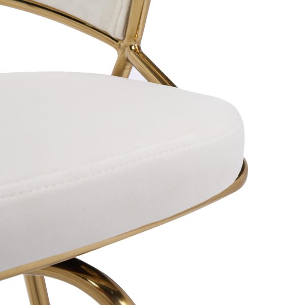 Jie Gold Metal Cream Velvet Swivel Counter Stool Set of 2 15