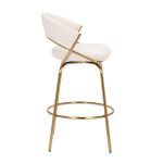 Jie Gold Metal Cream Velvet Swivel Counter Stool (Set of 2) 27 Jie Gold Metal Cream Velvet Swivel Counter Stool (Set of 2)