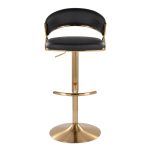 Jie Gold and Black Faux Leather Contemporary Barstools (Set of 2) 22 Jie Gold and Black Faux Leather Contemporary Barstools (Set of 2)