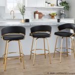 Jie Gold and Black Faux Leather Contemporary Counter Stools (Set of 2) 15 Jie Gold and Black Faux Leather Contemporary Counter Stools (Set of 2)