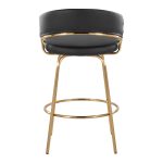 Jie Gold and Black Faux Leather Contemporary Counter Stools (Set of 2) 24 Jie Gold and Black Faux Leather Contemporary Counter Stools (Set of 2)