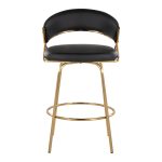 Jie Gold and Black Faux Leather Contemporary Counter Stools (Set of 2) 25 Jie Gold and Black Faux Leather Contemporary Counter Stools (Set of 2)