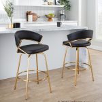 Jie Gold and Black Faux Leather Contemporary Counter Stools (Set of 2) 17 Jie Gold and Black Faux Leather Contemporary Counter Stools (Set of 2)
