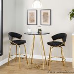Jie Gold and Black Faux Leather Contemporary Counter Stools (Set of 2) 19 Jie Gold and Black Faux Leather Contemporary Counter Stools (Set of 2)
