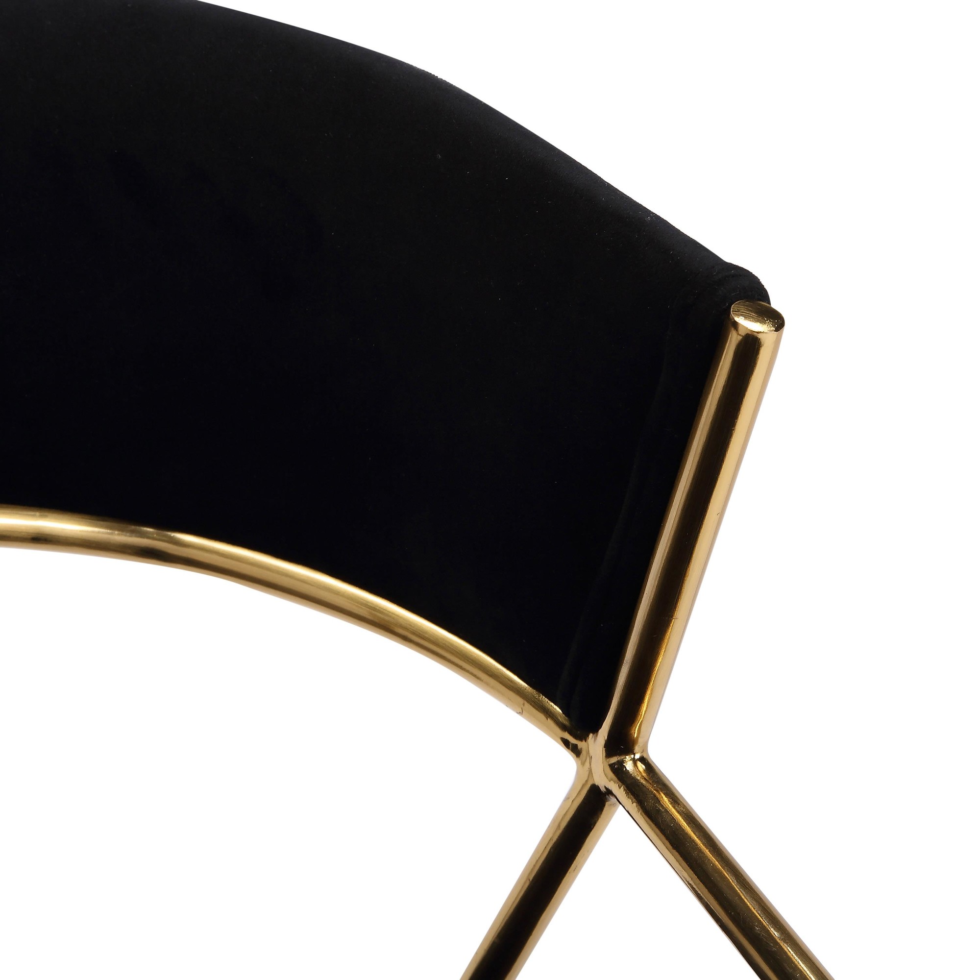 Jie Gold and Black Velvet Glam Dining Chairs (Set of 2) 12 Jie Gold and Black Velvet Glam Dining Chairs (Set of 2) - Image 12
