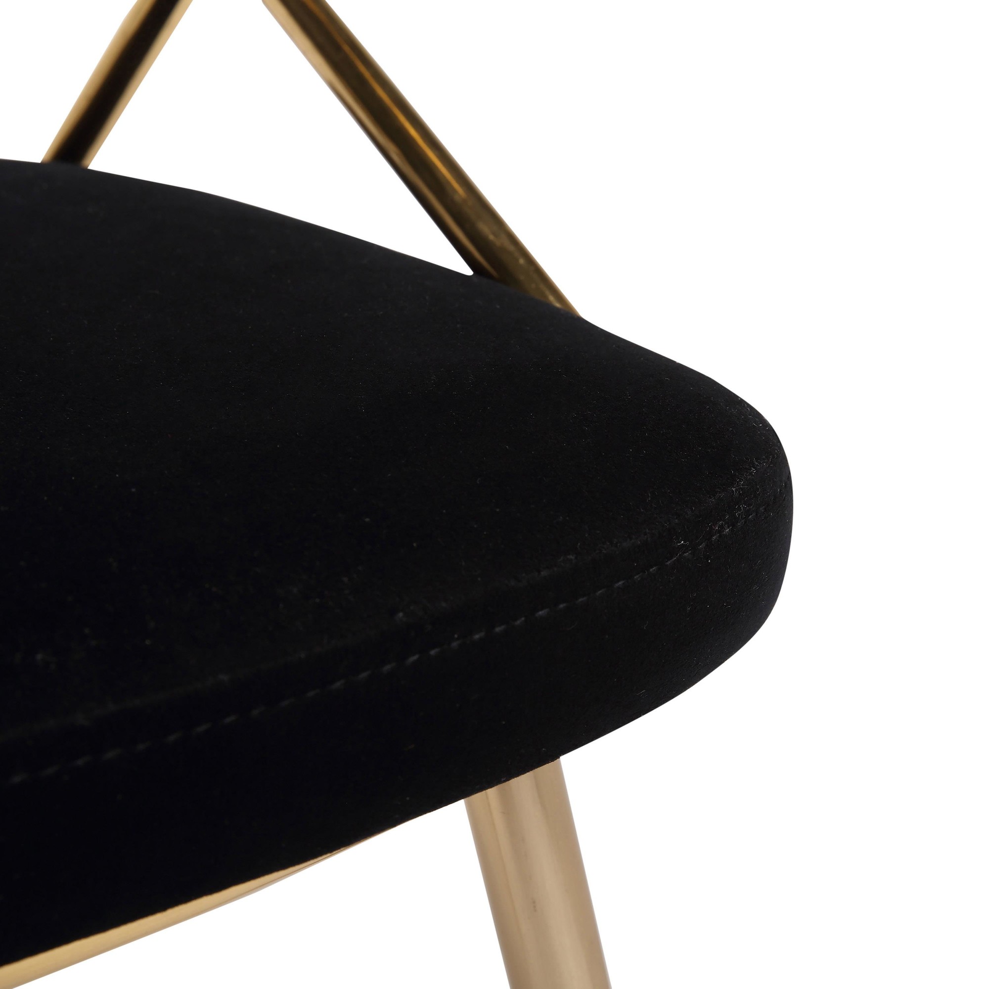 Jie Gold and Black Velvet Glam Dining Chairs (Set of 2) 13 Jie Gold and Black Velvet Glam Dining Chairs (Set of 2) - Image 13